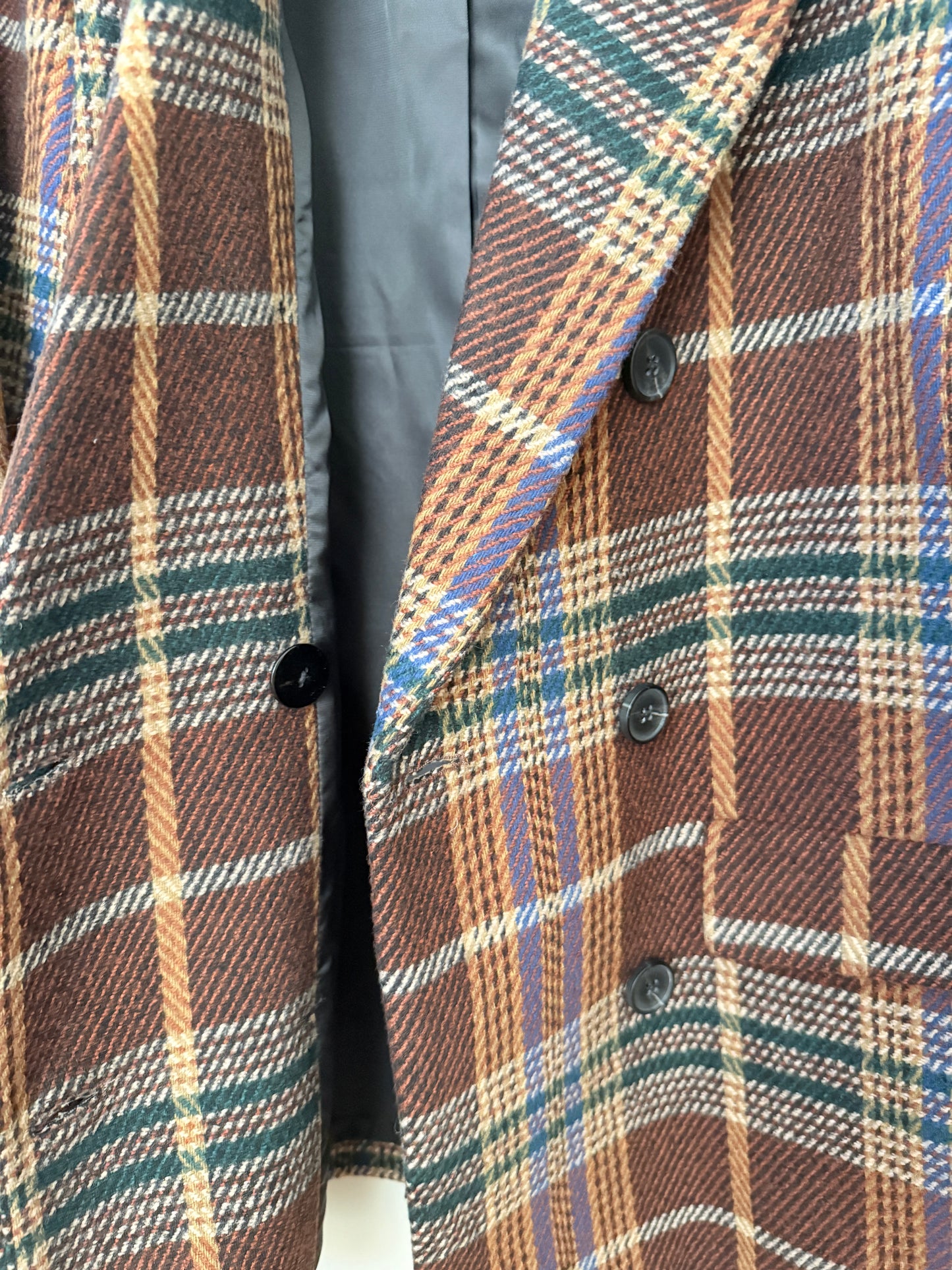 Forest Plaid Blazer Jacket (Brown)