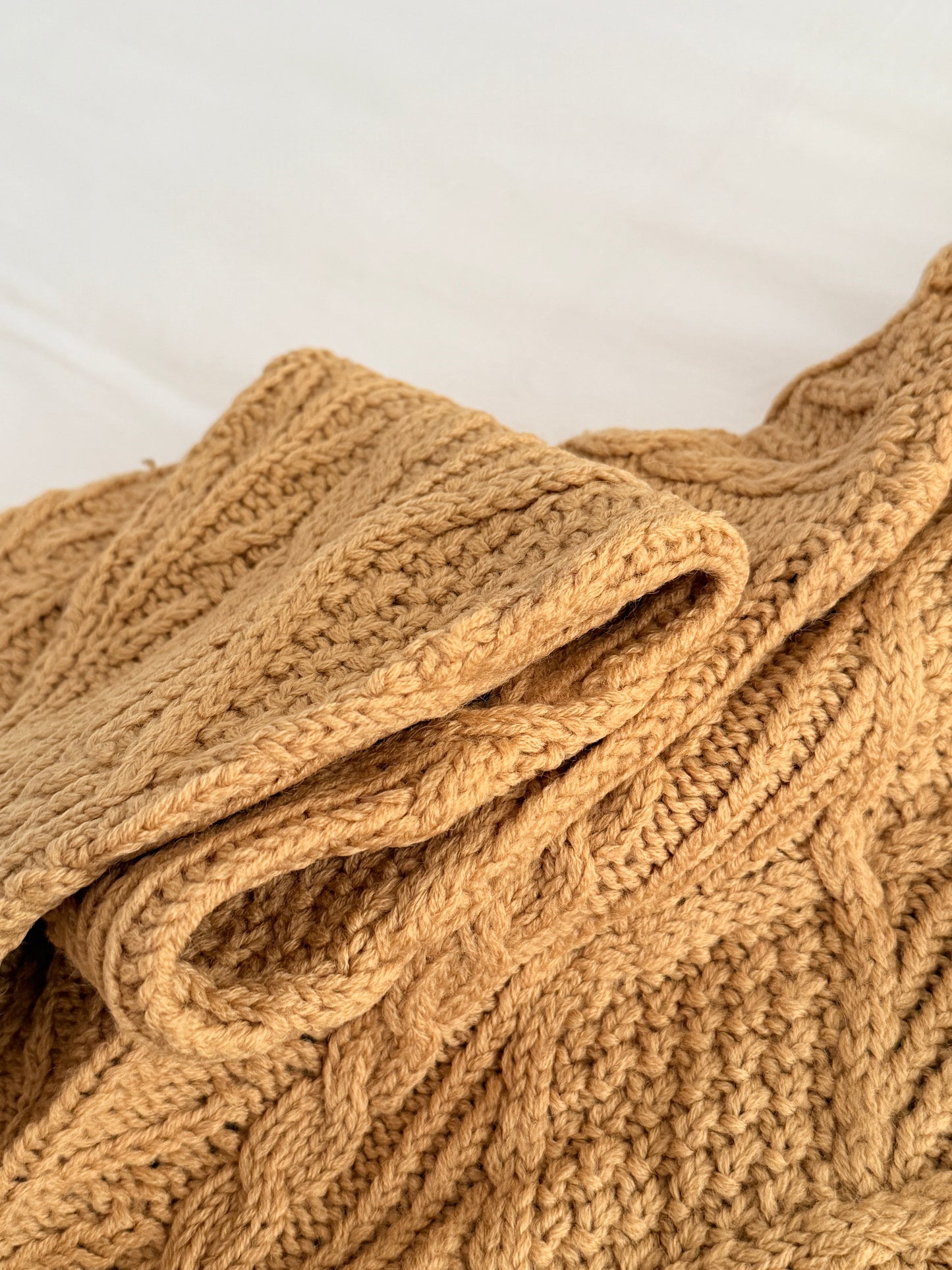 Chunky Cable Knit Turtleneck Sweater (Golden Yellow)