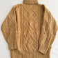 Chunky Cable Knit Turtleneck Sweater (Golden Yellow)