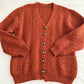 Chunky Cable Knit Cardigan (Burnt Caramel)