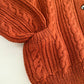 Chunky Cable Knit Cardigan (Burnt Caramel)