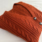 Chunky Cable Knit Cardigan (Burnt Caramel)