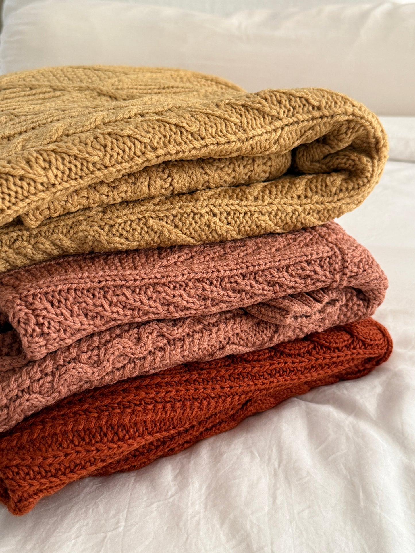 Chunky Cable Knit Cardigan (Blush Pink)