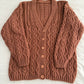 Chunky Cable Knit Cardigan (Blush Pink)