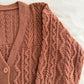 Chunky Cable Knit Cardigan (Blush Pink)