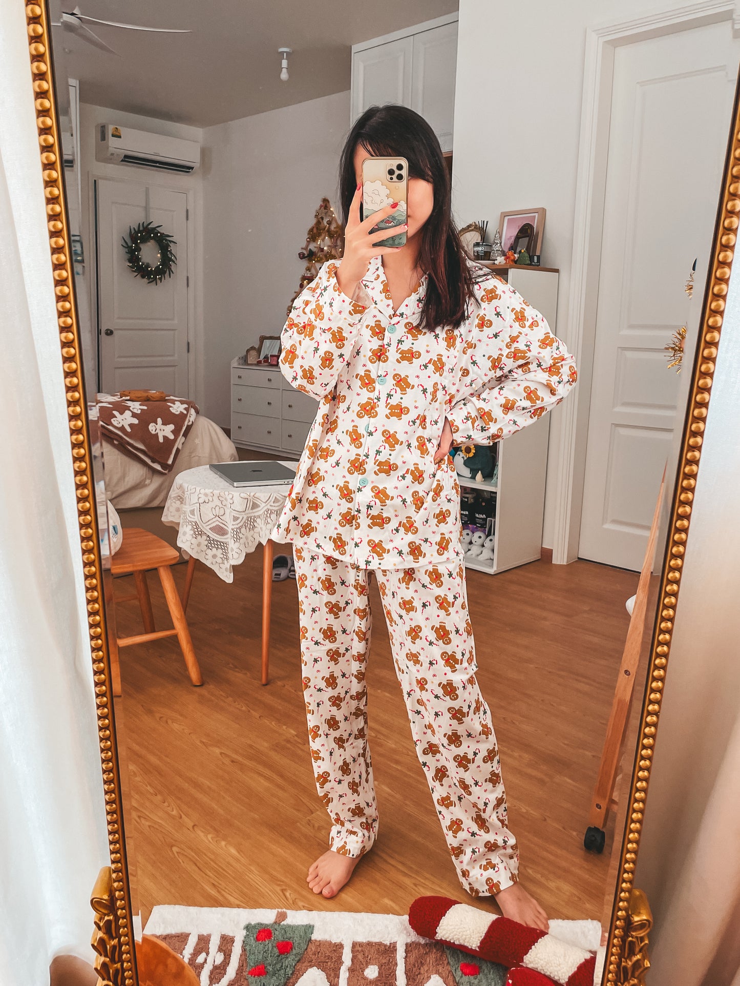 Gingerbread Pyjamas Set (White)