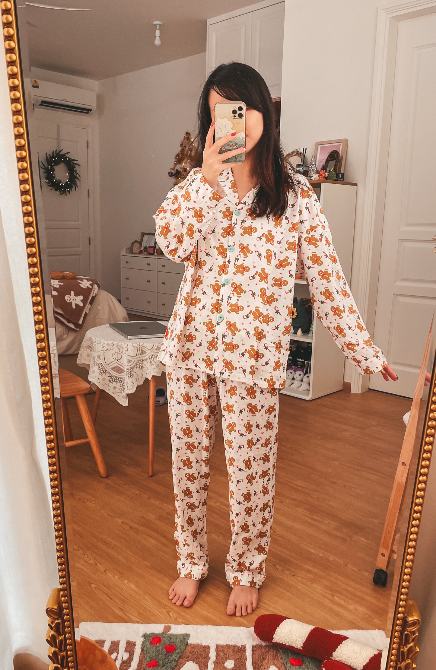 Gingerbread Pyjamas Set (White)