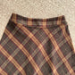 Oxford Plaid Midi Skirt (Brown)