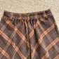 Oxford Plaid Midi Skirt (Brown)