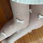 Bow & Pearl Sheer Tights (White)