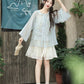 Pear Blossom Round Neck Blouse & Shorts Set (2 Colors)
