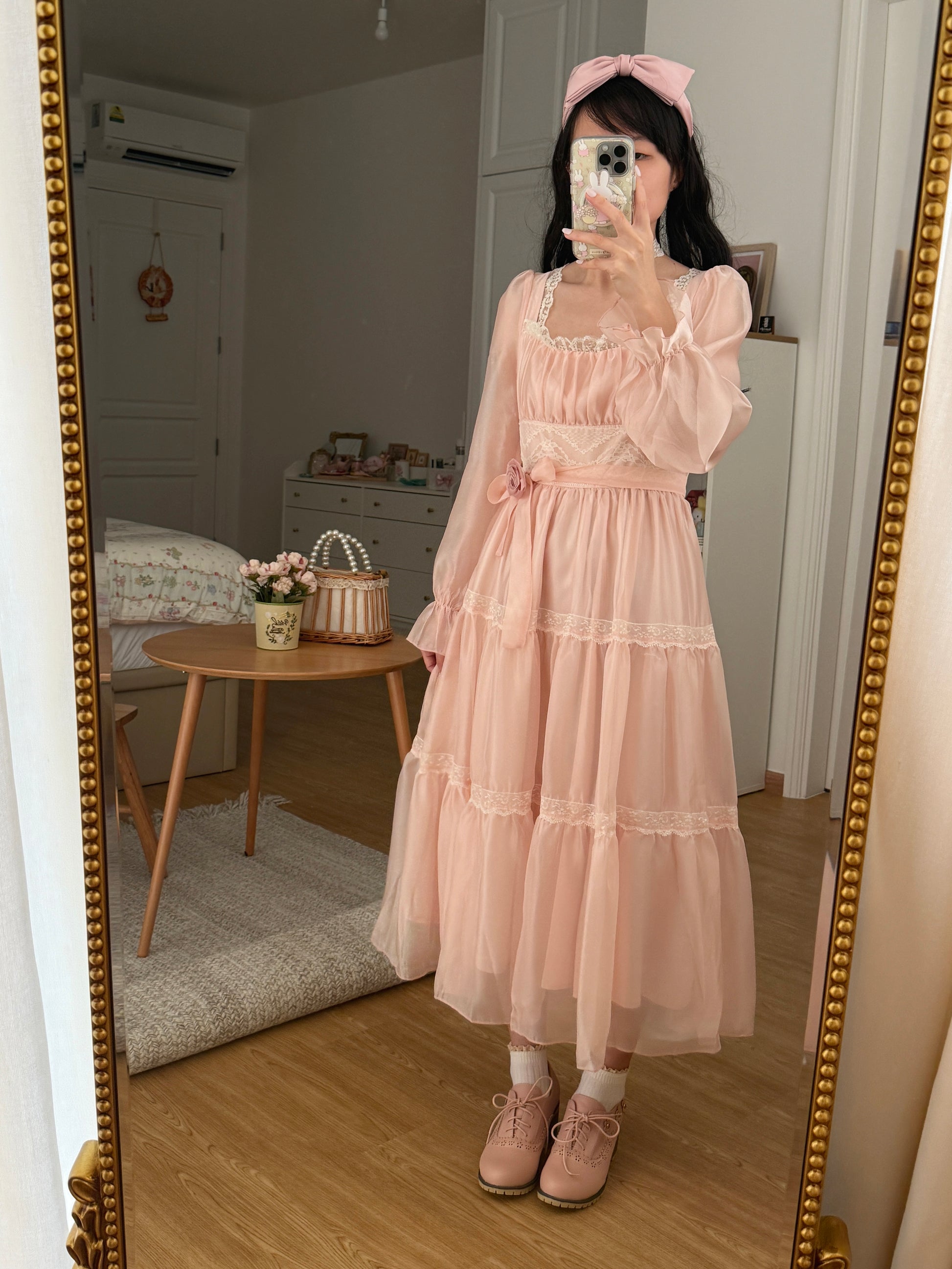 pink rose clothing dress Rose Princess Organza Midi Dress (Pink) – Megoosta Fashion