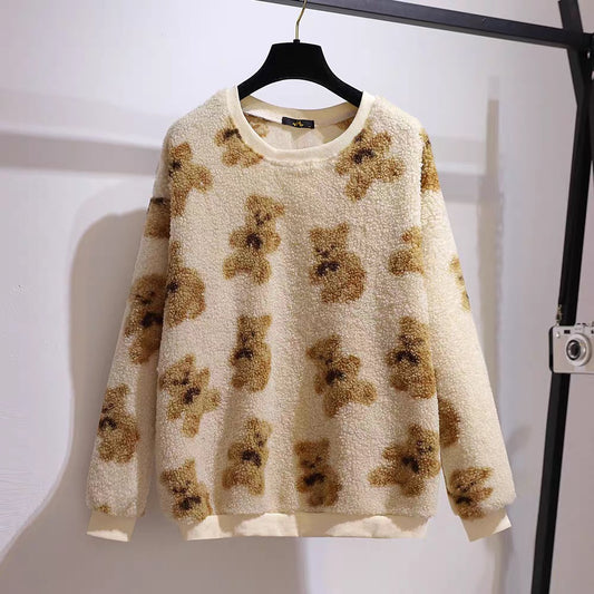 Teddy Bear Fleece Sweater (3 Colors)