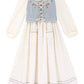 Mary's Little Lamb Midi Dress (White/Blue)