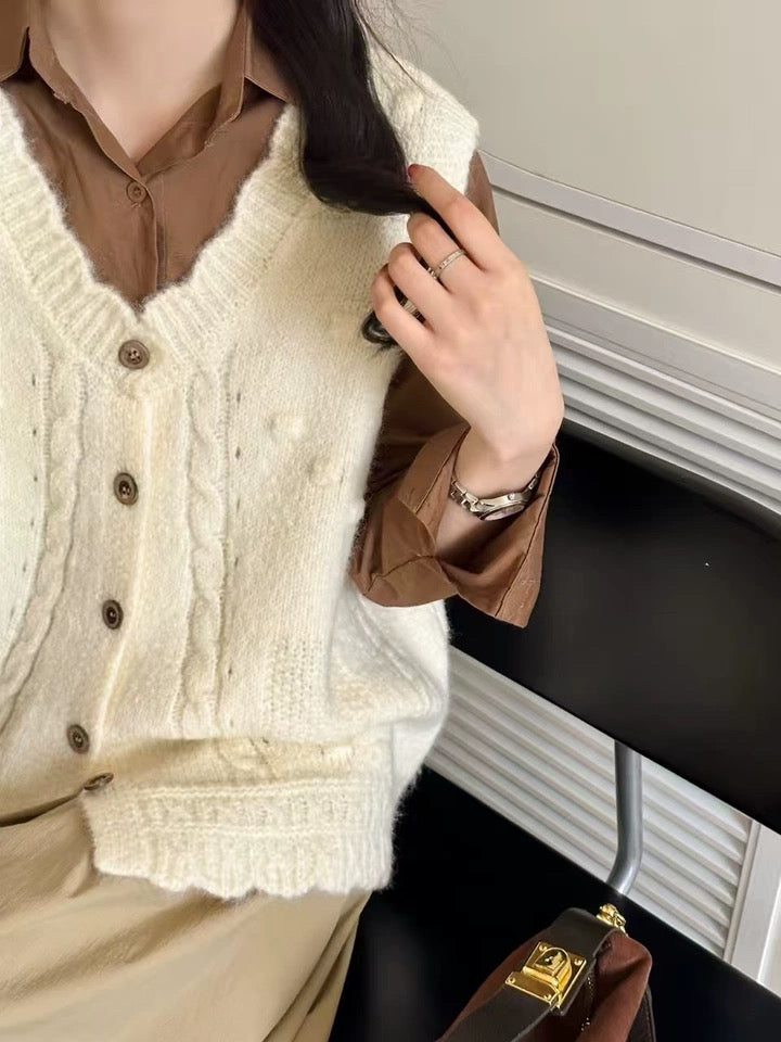 Button Front Knit Vest (5 Colors)