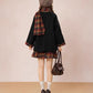 Bookshop Plaid Toggle Jacket & Skirt Set (Black)