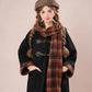 Bookshop Plaid Toggle Jacket & Skirt Set (Black)