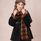 Bookshop Plaid Toggle Jacket & Skirt Set (Black)