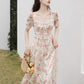 Peony Blush Midi Dress (Cream/Pink)