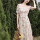 Peony Blush Midi Dress (Cream/Pink)