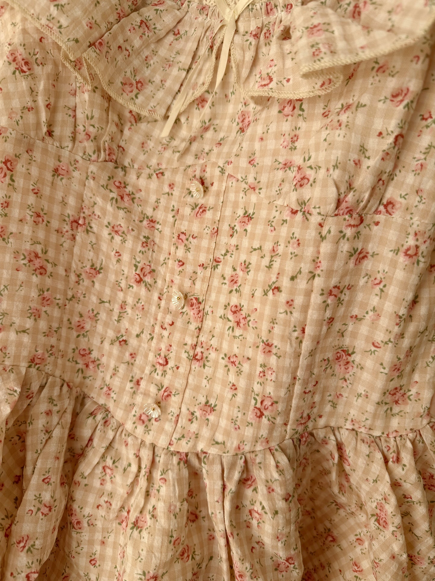 Gingham Rose Mini Dress (2 Colors)