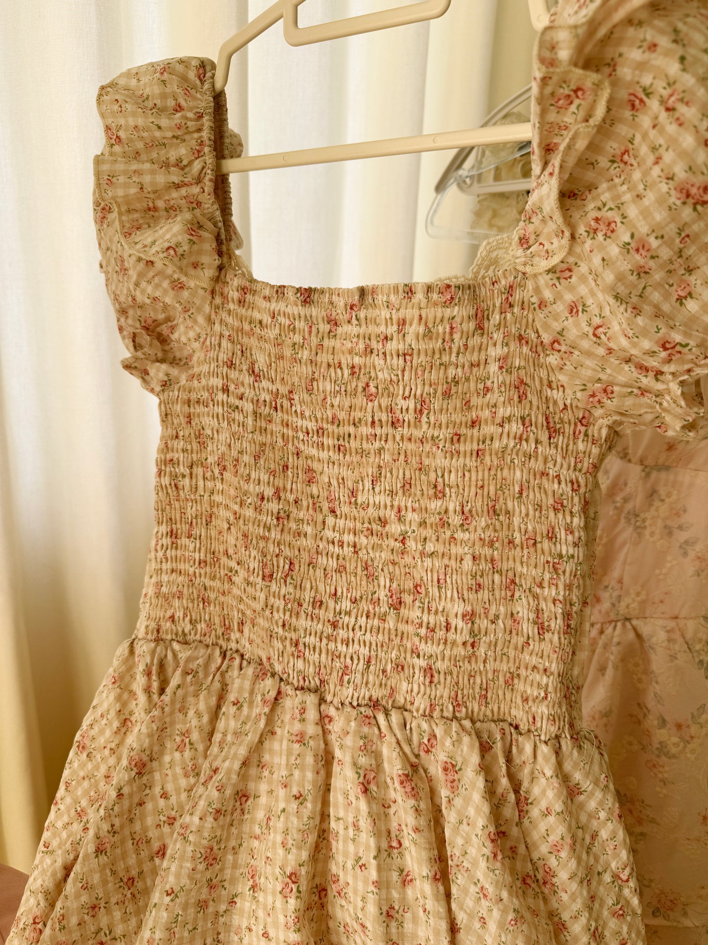 Gingham Rose Mini Dress (2 Colors)