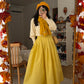 Sunshine Pleated Flare Midi Skirt (Yellow)