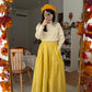 Sunshine Pleated Flare Midi Skirt (Yellow)