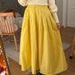 Sunshine Pleated Flare Midi Skirt (Yellow)