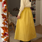 Sunshine Pleated Flare Midi Skirt (Yellow)