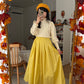 Sunshine Pleated Flare Midi Skirt (Yellow)