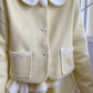 Buttercream Bow Tweed Set (Yellow/White)