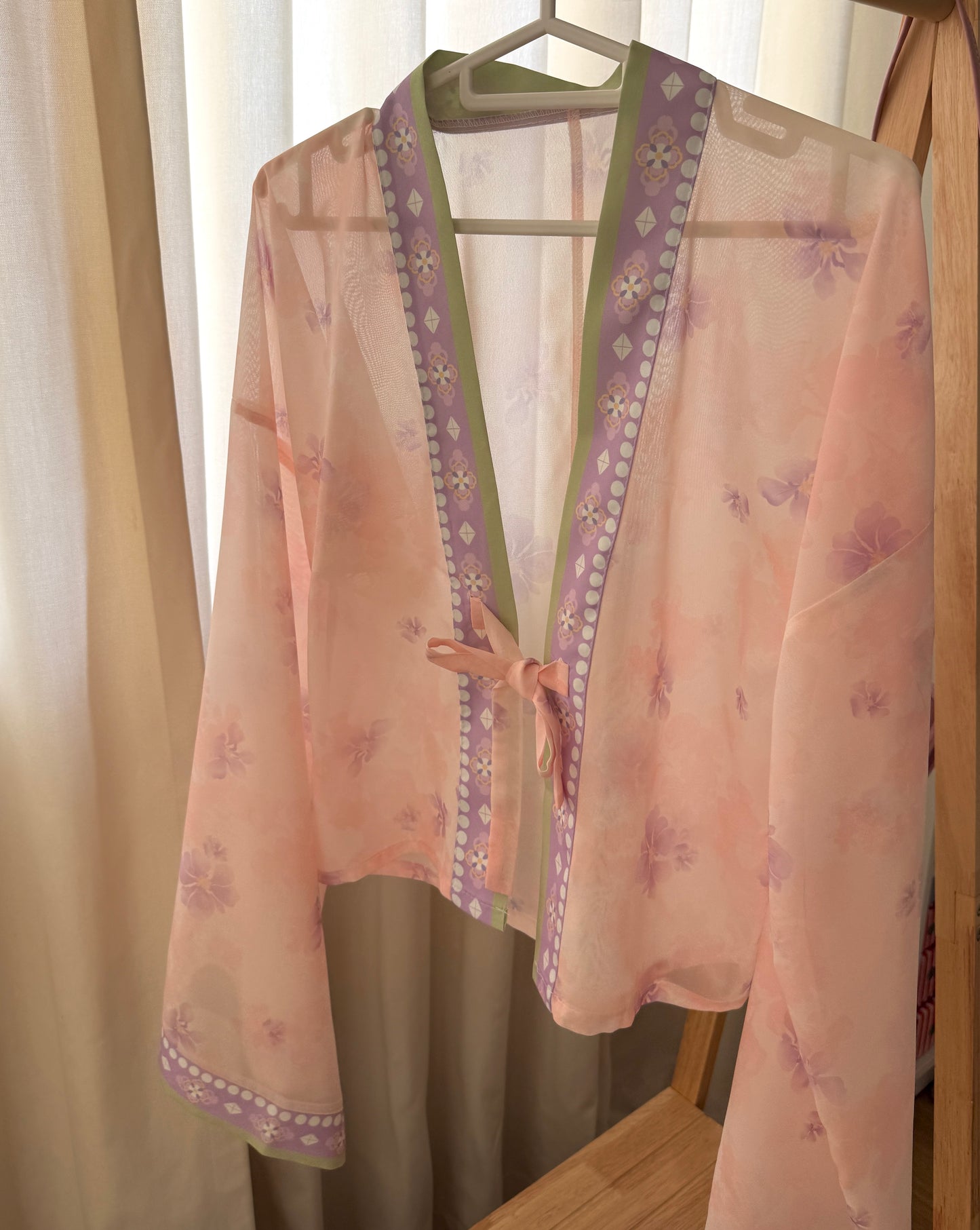 Wisteria Qixiong Ruqun Set (Green/Purple)