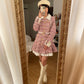 Flirty Plaid Tweed Mini Dress (Pink)