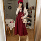 Sweet Apple Pie Plaid Pinafore Dress (Red)