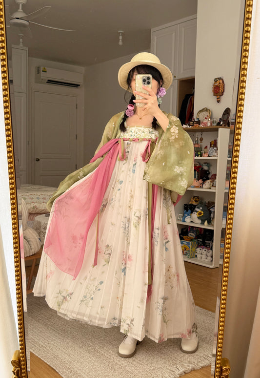 Wildflower Qixiong Famensi Dress Set (Green/White)