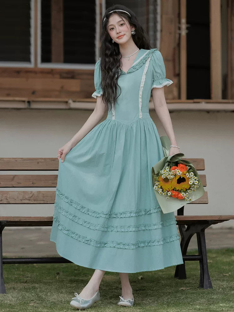 Midsummer Blues Midi Dress (Teal)