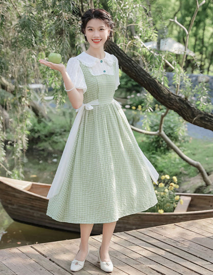 Gingham Picnic Twofer Dress (3 Colors)