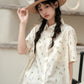 Boyfriend Forest Bunny Button Up Shirt (Beige)