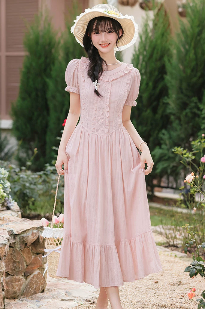 Blossom Tea Midi Dress (Pink)