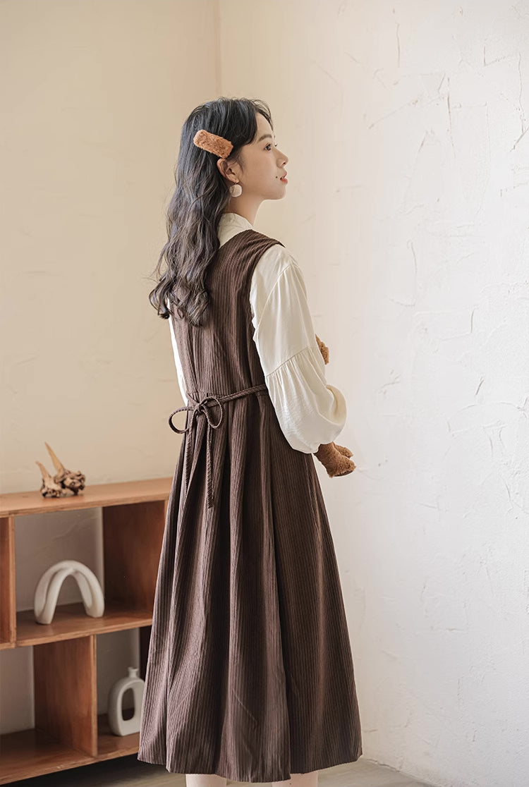 Basic Corduroy Pinafore (Brown)