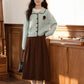 Peppermint Mocha Collared Cardigan (Mint)