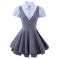 Summer Cadet Mini Twofer Dress (Blue/Gray)