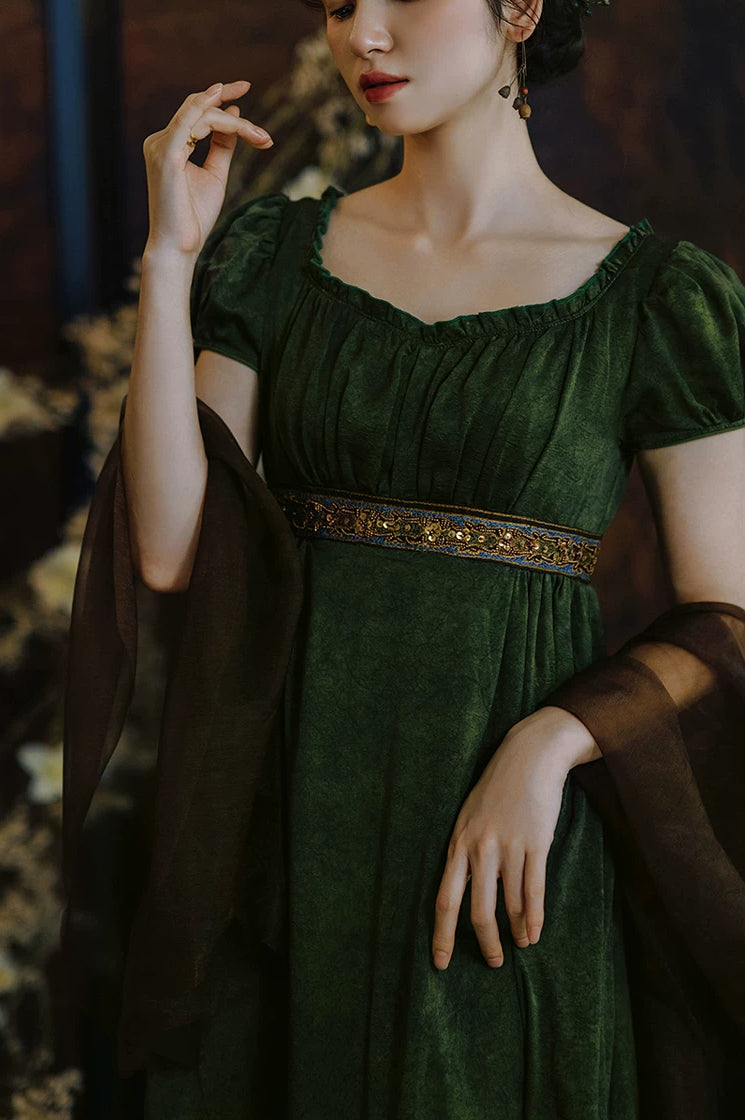 Ivy Regency Maxi Dress (Deep Olive)