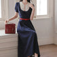 Miss Americana Polka Dot Midi Dress (Navy)