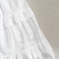 Broderie Tiered Midi Skirt (White)