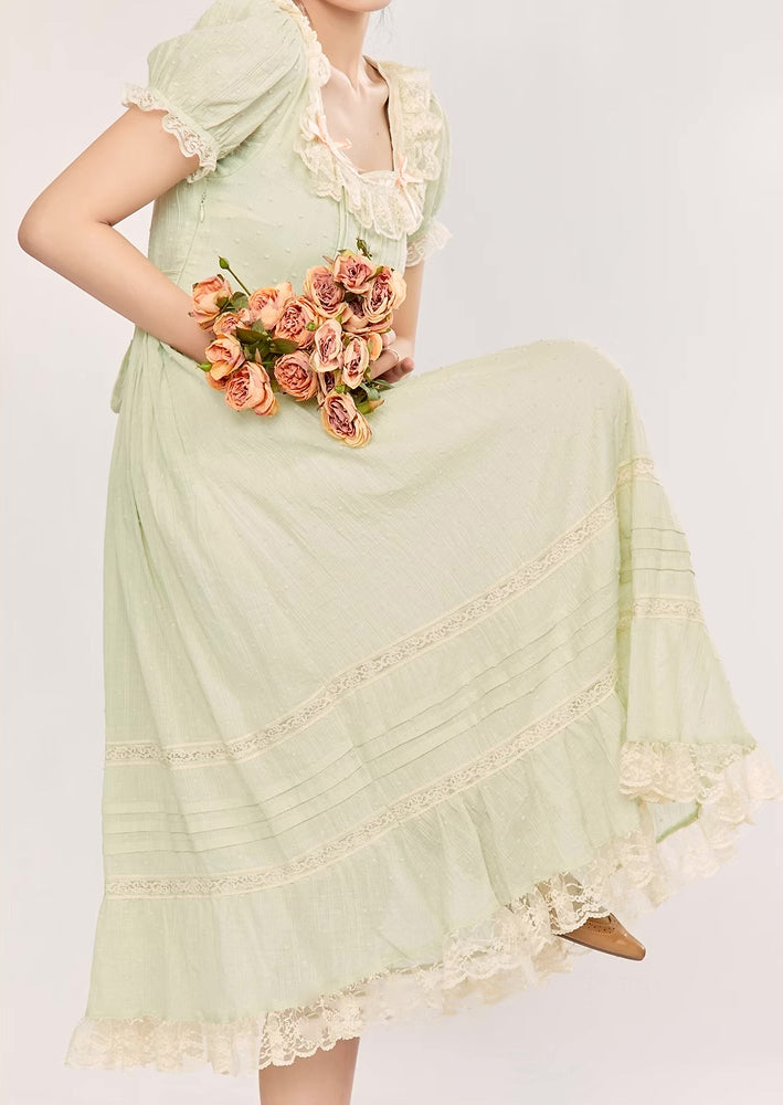 Sorbet Lace Midi Dress (Mint)