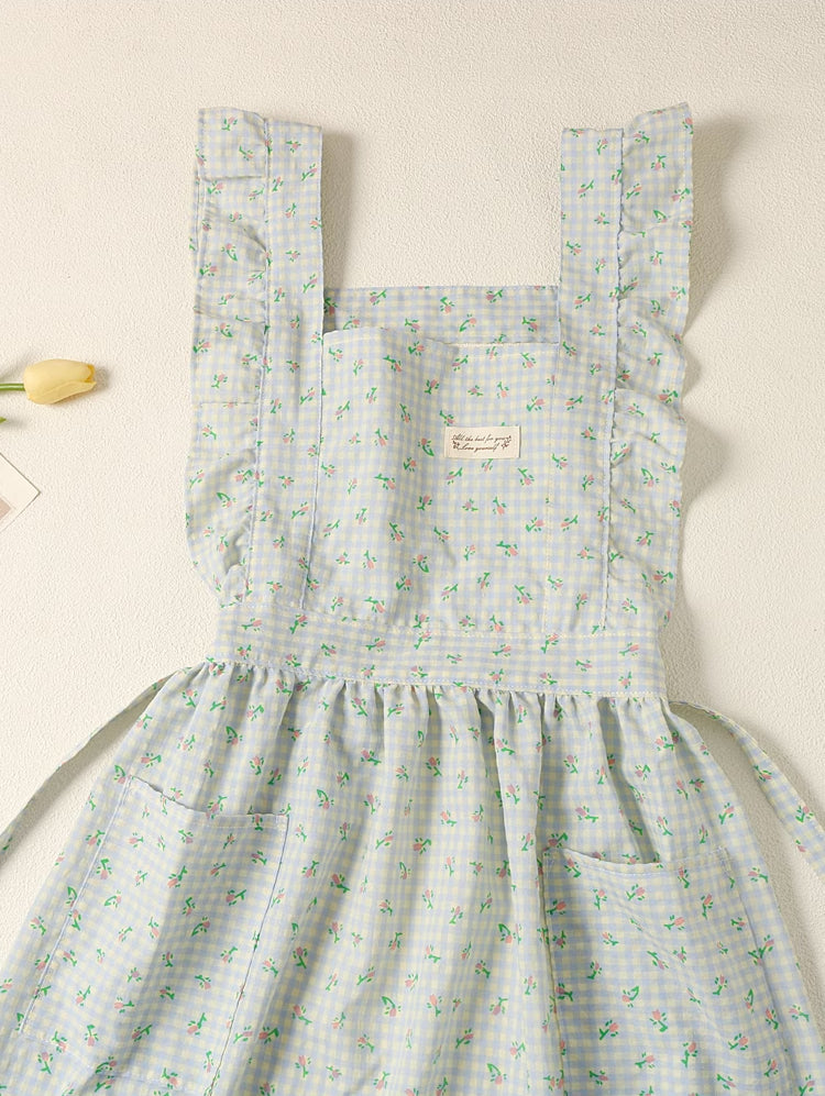 Gingham Floral Apron (2 Colors)