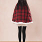 Merry Plaid Mini Dress & Capelet Set (Red)