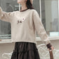 Waffle Knit Flower Sweater (2 Colors)
